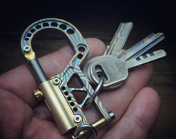 Featured listing image: Titanium Bolt Carabiner keychain / ONE-OFF Random Design Version