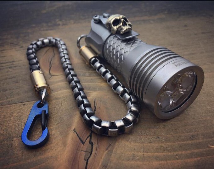 Featured listing image: EDC Flashlight with Skull Clip / Rechargeable Micro USB by Mec-Army