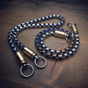 Wallet chain hardware with double Swivels of Cal. 9mm caps / 2 Options