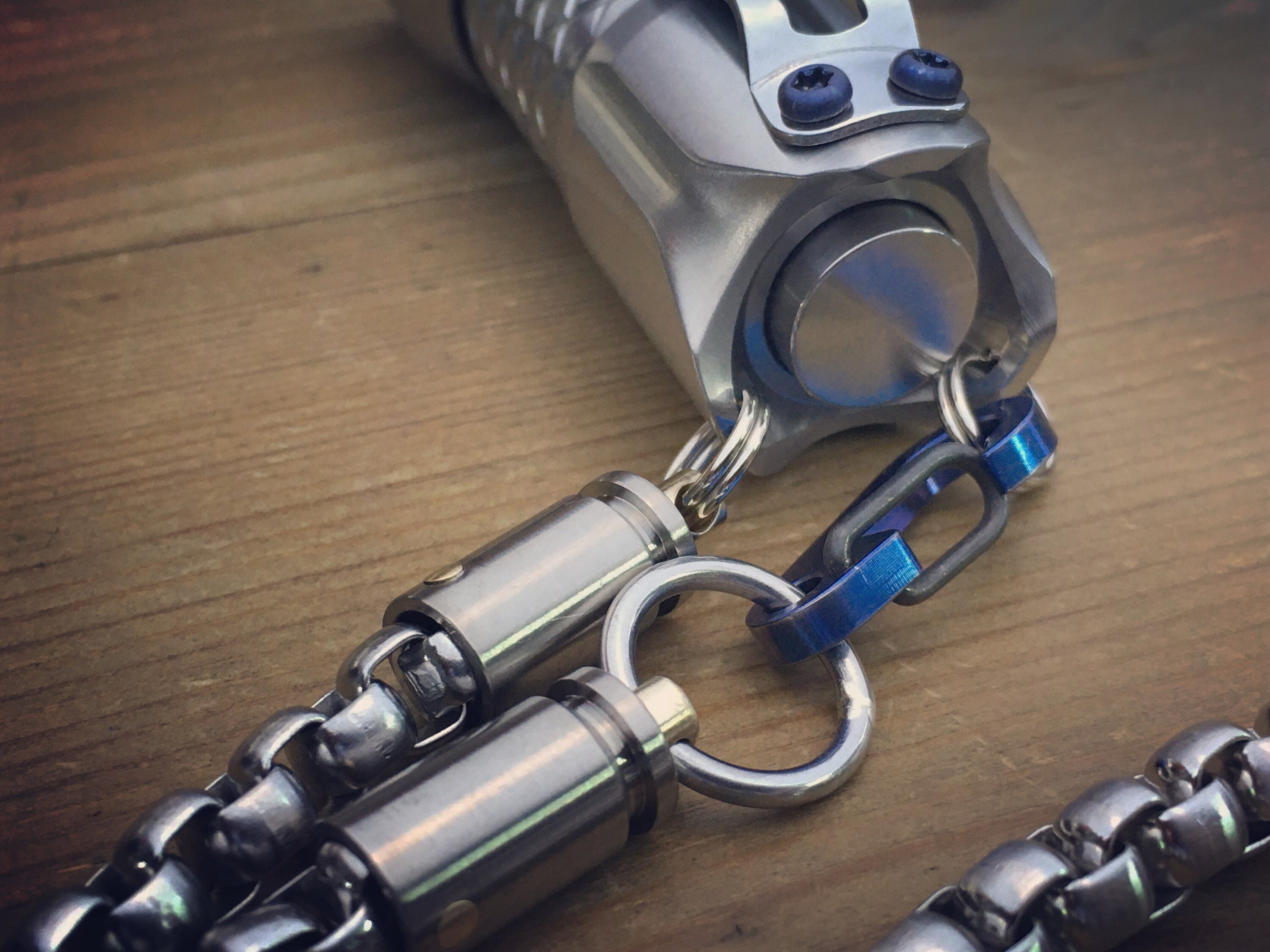 Brass Skull Monkey Clip / EDC Flashlight / Rechargeable Micro USB