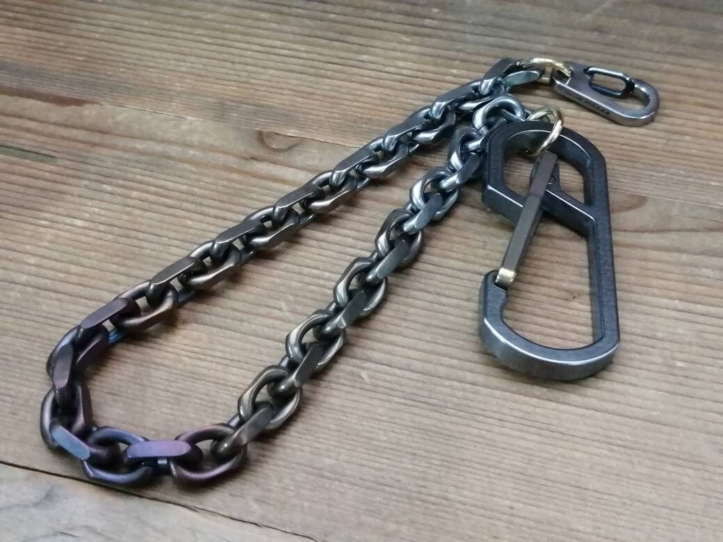 Biker wallet chain / S.Steels, Titanium and Brass components