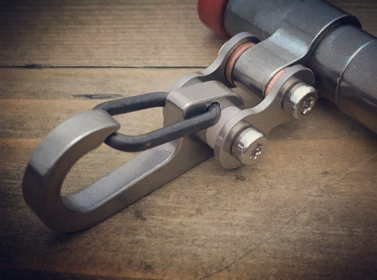 EDC Ti-shackle Carabiner Keychain / With Mini Bike-link Carabiner / Pure  Titanium 
