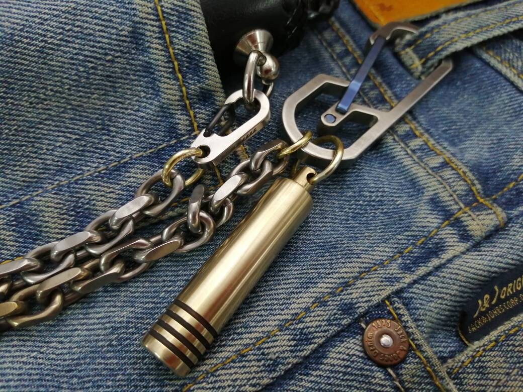 Biker wallet chain / S.Steels, Titanium and Brass components