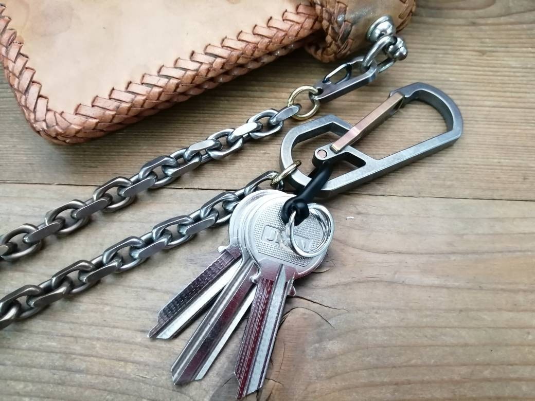 Biker wallet chain / S.Steels, Titanium and Brass components