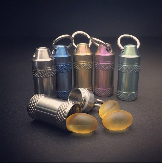 Solid Titanium Pill Container Bottle / Colors