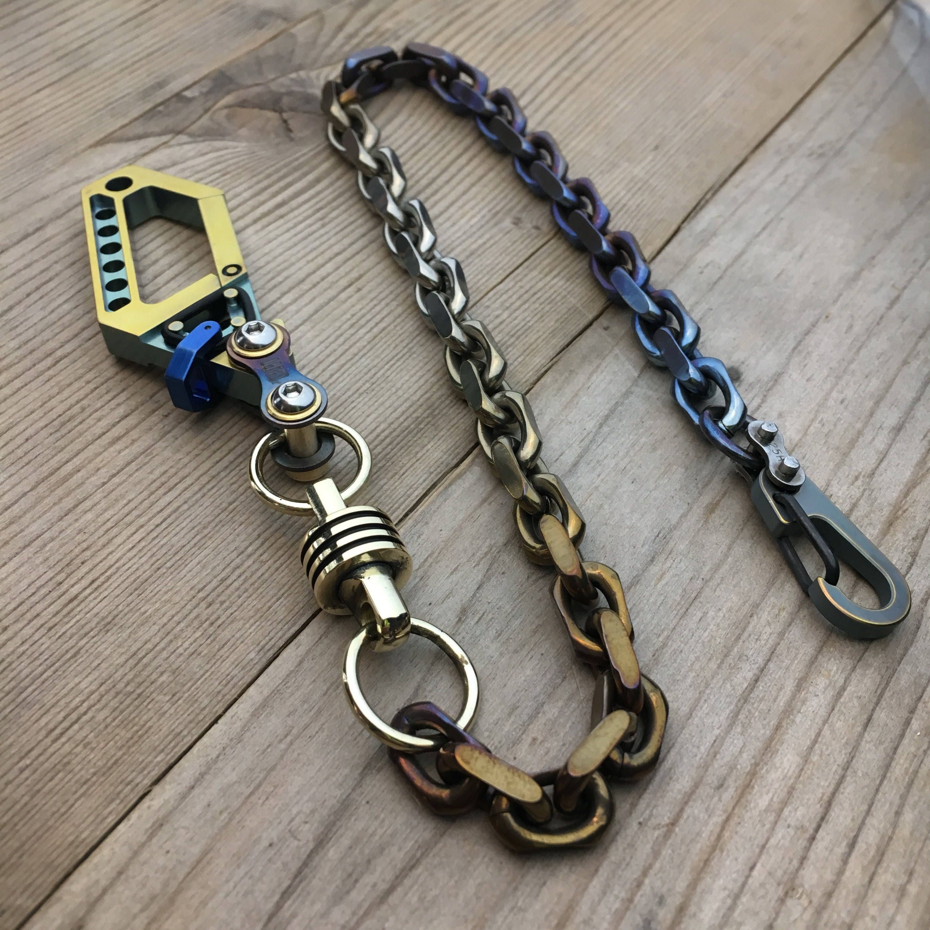 Titanium, Biker Wallet Chain SWC03 Ti Drone / One Swivel