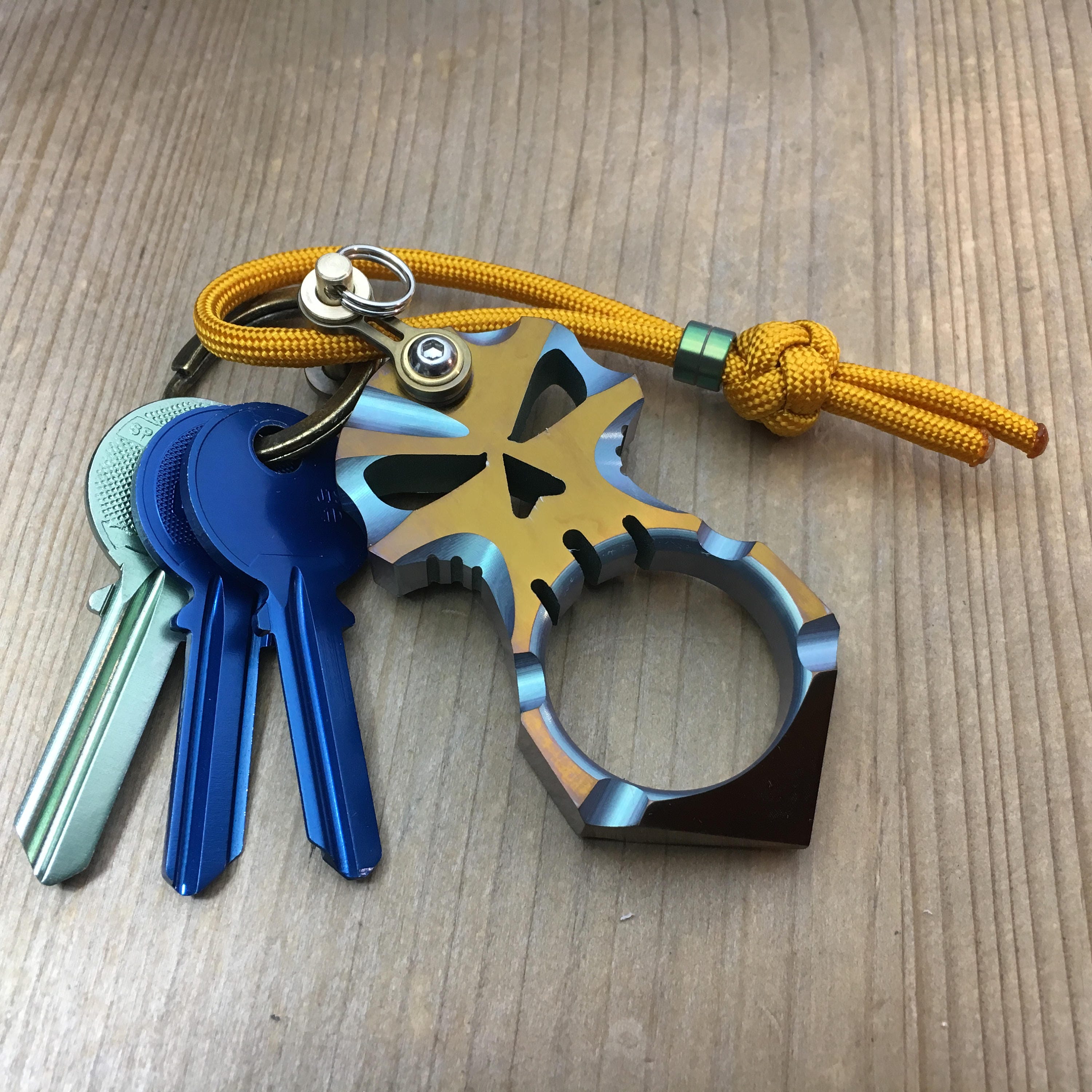 Skeleton Titanium Keychain, with TiBikeLink