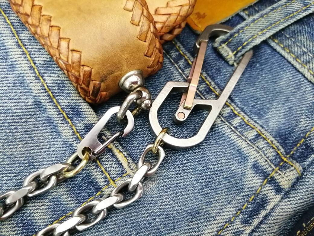 Biker wallet chain / S.Steels, Titanium and Brass components