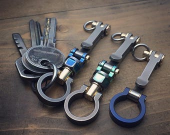 Titanium Suspension Clip pocket Key chain / Skull version / Limited edition