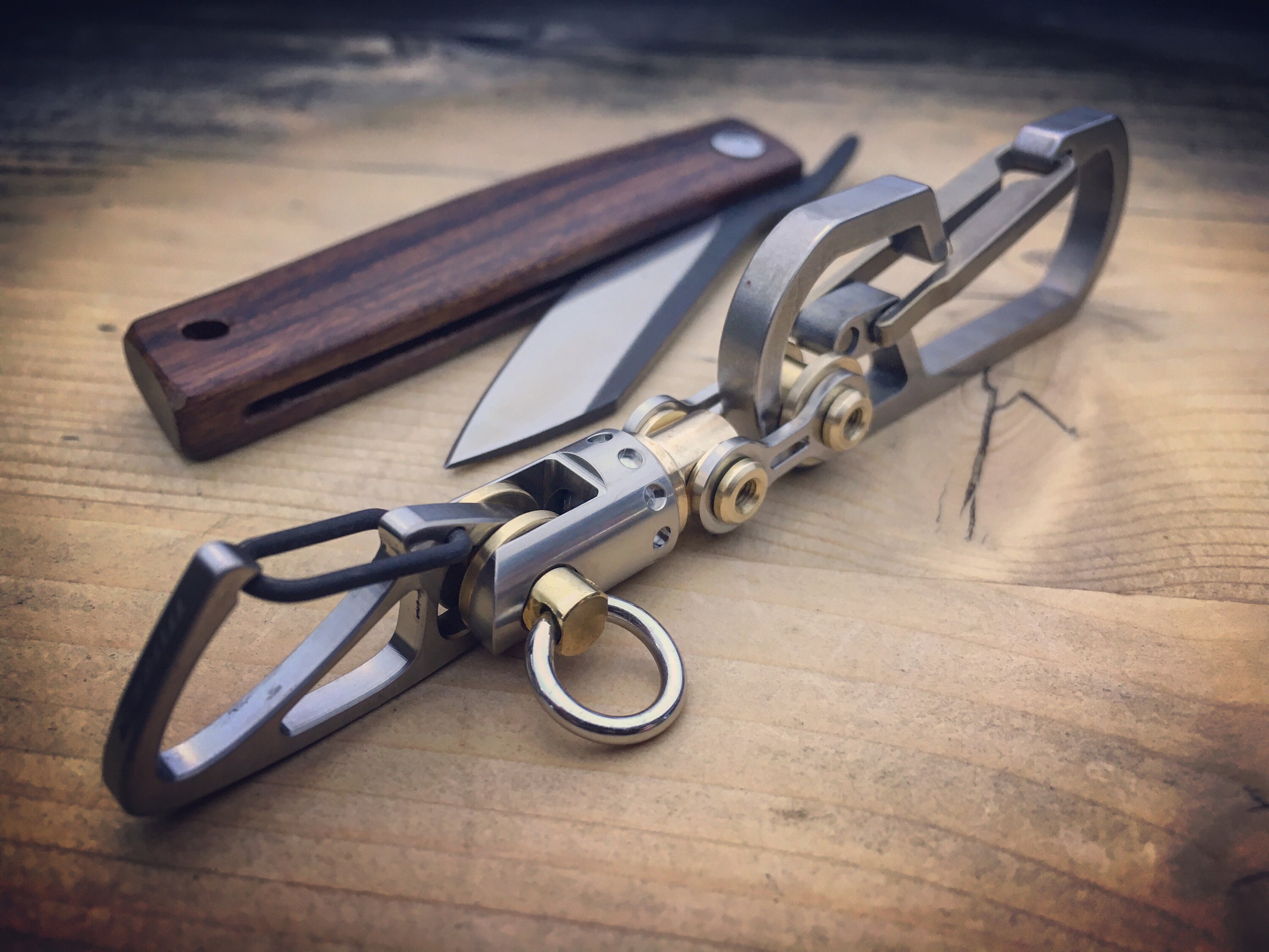 The Guide / Titanium Edc Keychain Bicarabiner With Swivel Etsy