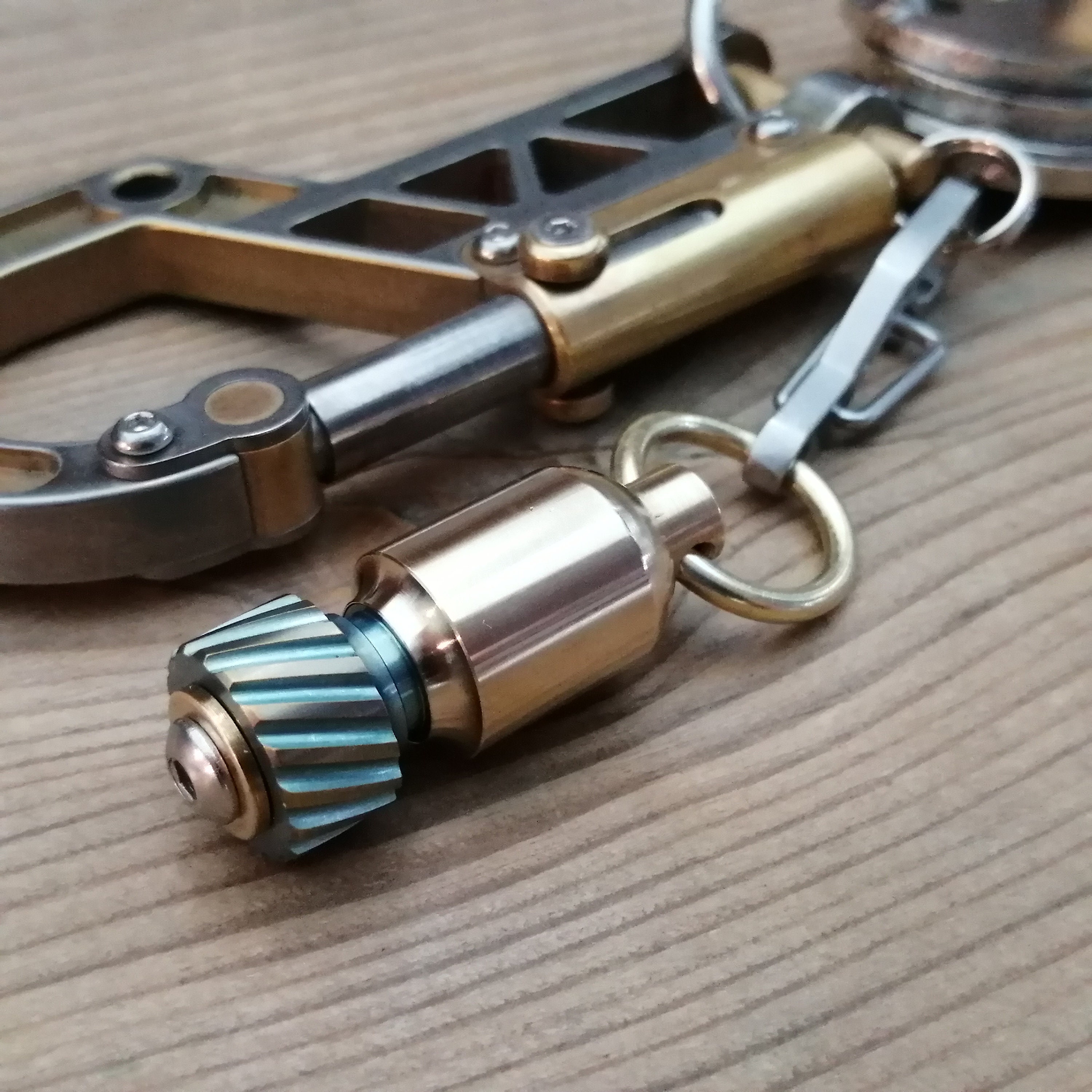Bead Pendant connector / Titanium Brass Bomb