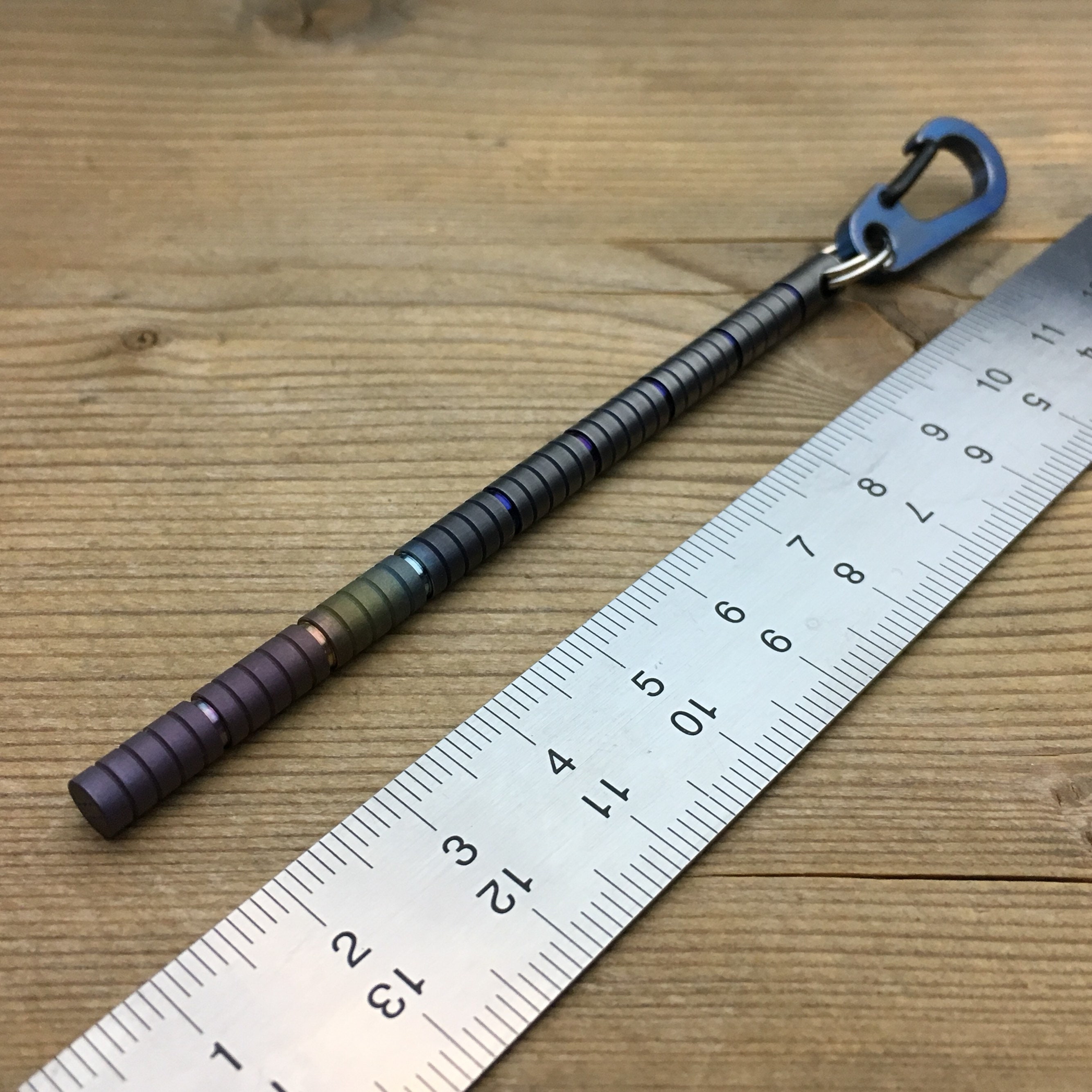 Titanium Alloy Ruler Key chain, Portable Mini Ruler, EDC Tool, Small  Measuring ruler, cm/INCH, Free titanium ring