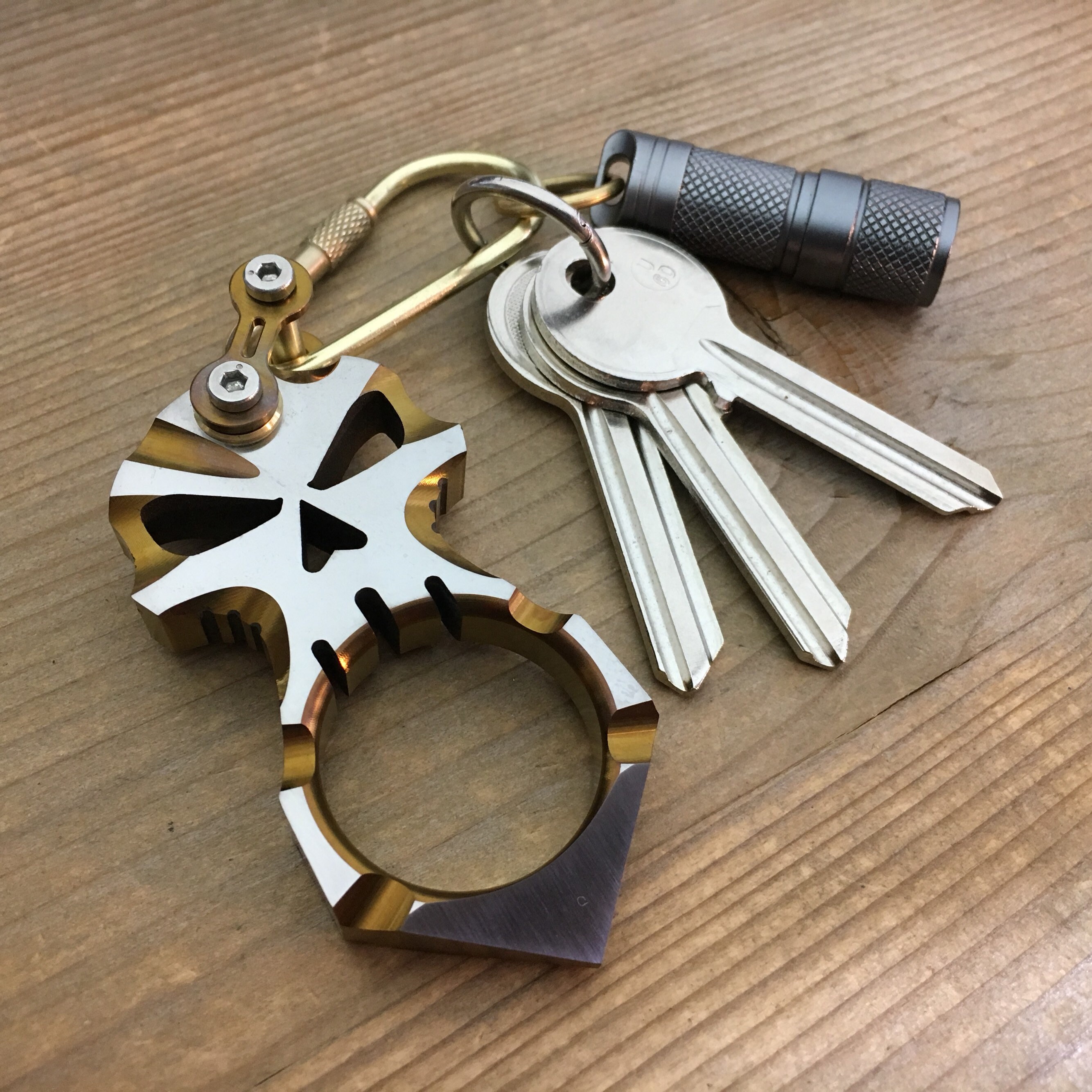 Skeleton Titanium Keychain, with TiBikeLink