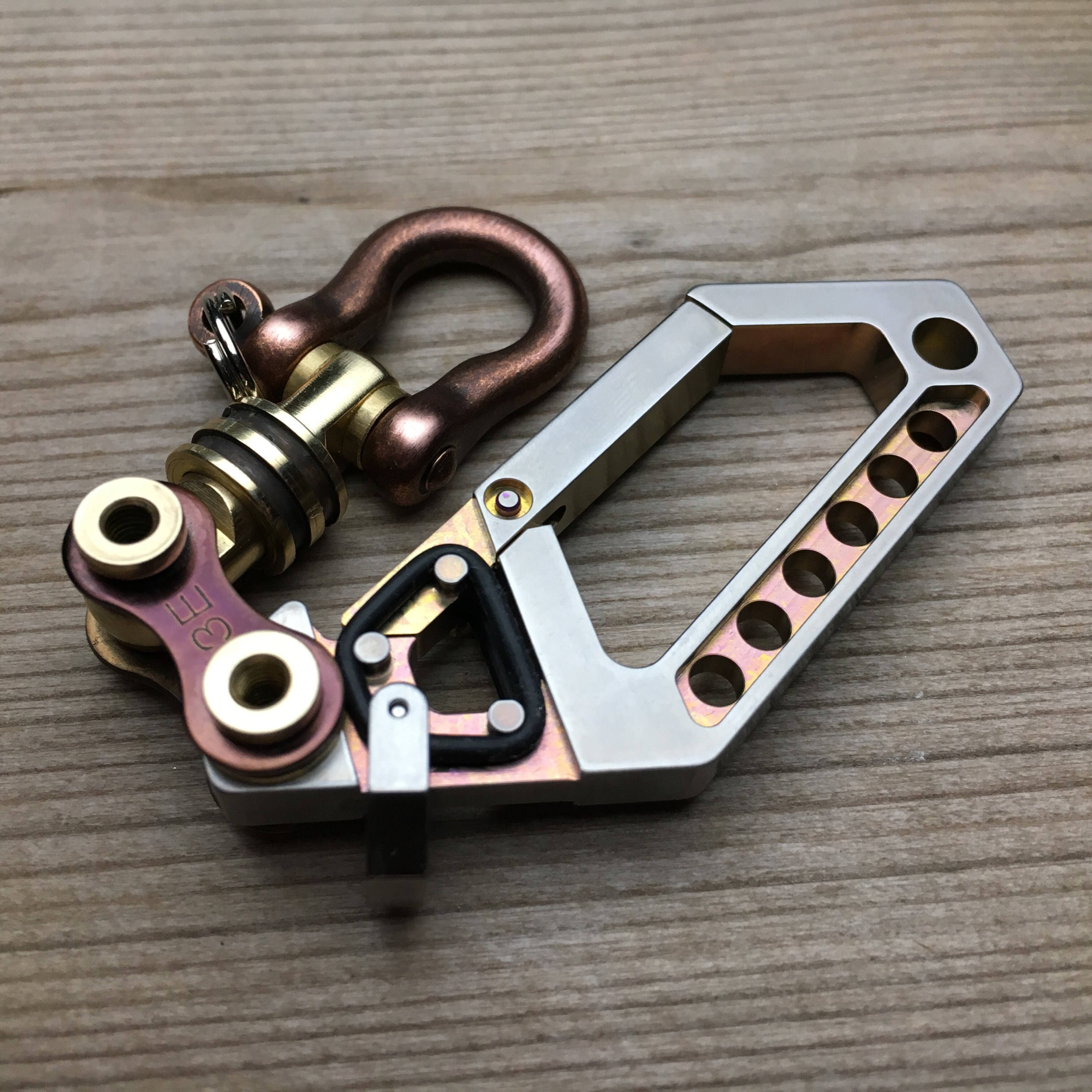 Titanium Drone Carabiner Keychain with swivel