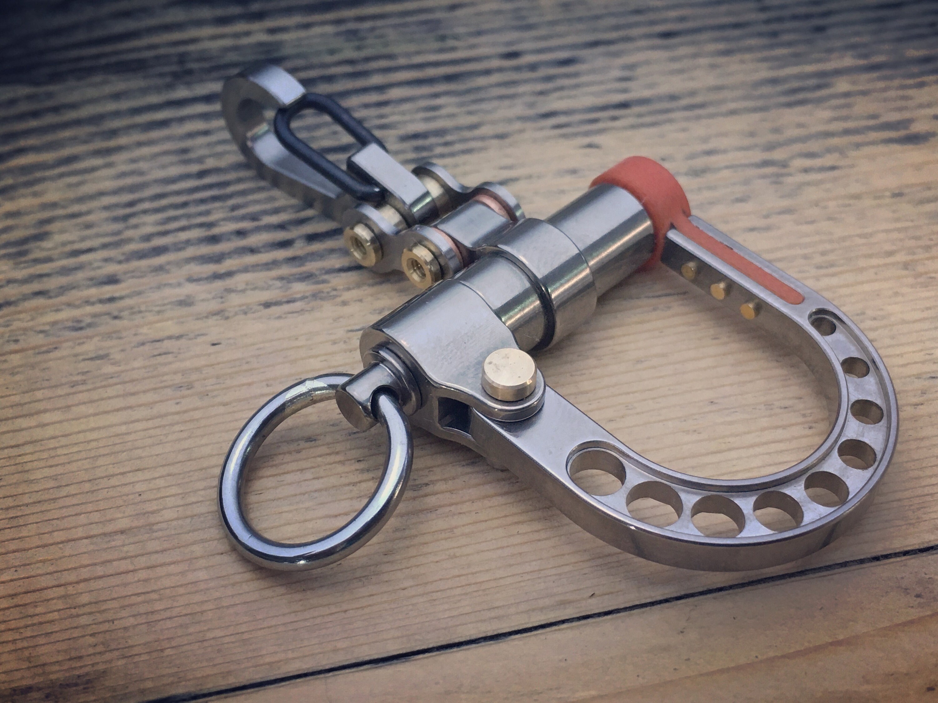Schlüsselring Karabiner aus massivem Messing Keychain Hook Schlüsselring 