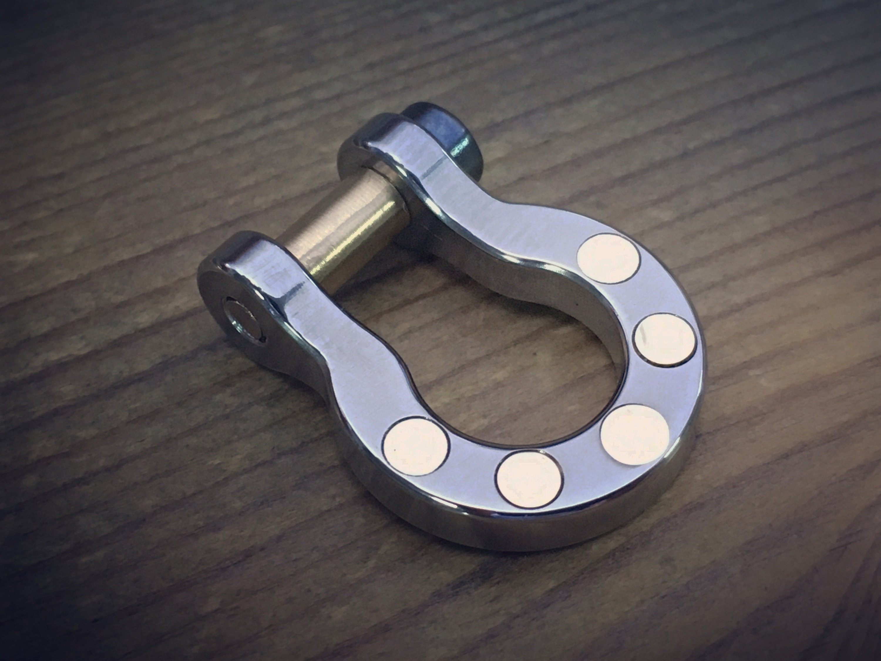 Custom Edc Keychain / Titanium Omega Shackle with Brass inserts