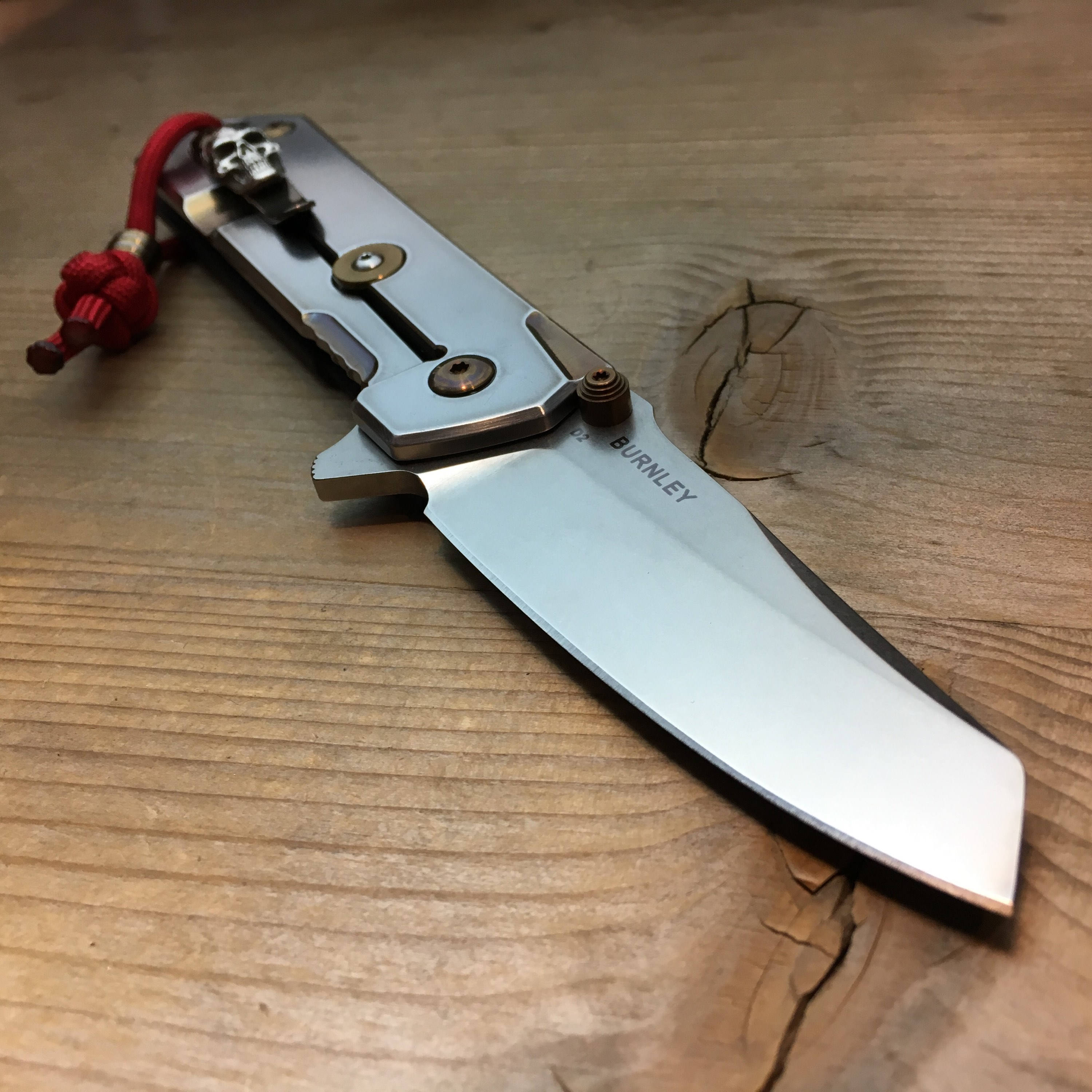 Custom Folding Knife / Böker Kihon Tanto Skull Clip