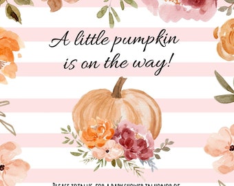A Little Pumpkin is on The Way Baby Shower Invitation | Blush Little Pumpkin Baby Shower | Custom Pumpkin Invite | Instant Digital Download