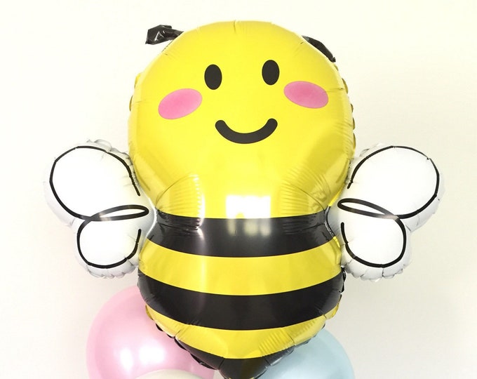 Bumble Bee Balloons | Bumble Bee Baby Shower Decor | Mommy To Bee Baby Shower | Yellow and Gray Balloons | What Will It Bee Gender Reveal