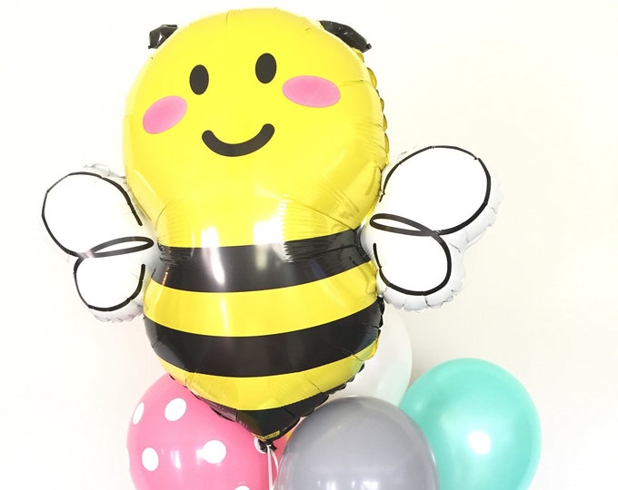 What Will It Bee Gender Reveal | Bumble Bee Baby Shower | Mommy To Bee Baby Shower Balloons | Bumble Bee Balloons | Pink and Mint Balloons