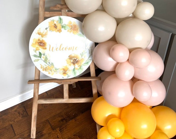 Yellow and Blush Balloon Garland | Yellow Birthday Party | Here Comes The Sun Baby Shower | Boho first Birthday