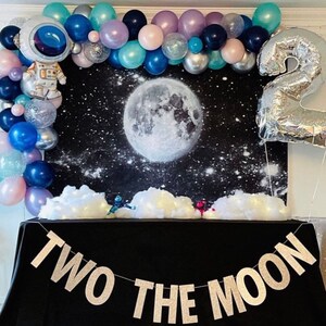 Two The Moon Balloon Garland |Twinkle Little Star Baby Shower Decor | Galaxy Birthday Balloons | Over The Moon Gender Reveal Balloons