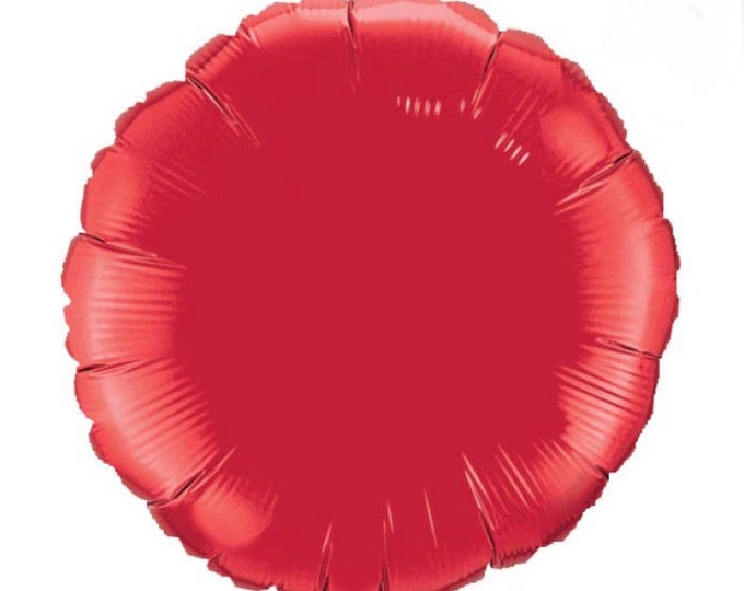 Red Mylar Balloon | Round Red Balloon | Fourth of July Birthday Party Decor | Red Birthday Balloons | Round Mylar Balloon