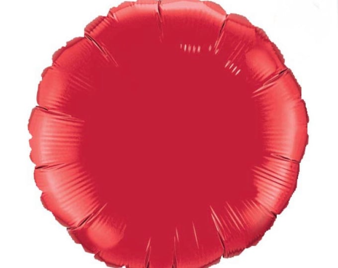 Red Mylar Balloon | Round Red Balloon | Fourth of July Birthday Party Decor | Red Birthday Balloons | Round Mylar Balloon