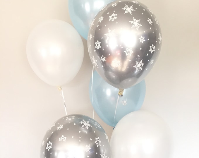 Baby It's Cold Outside Baby Shower Decor | Winter Baby Shower | Blue Balloons | Snowflake Balloons | It's A Boy Balloon