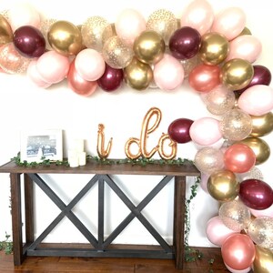 Rosa Blush und Burgunder Ballon Girlande DIY Kit | Blush und Burgund Brautparty Dekor | Blush Baby Shower Dekor | 12 Fuß Ballon Girlande