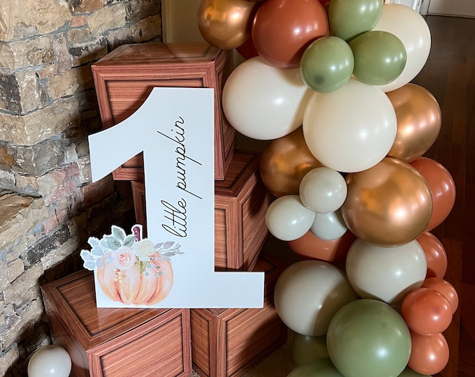 Green Little Pumpkin Balloon Garland Kit DIY | Little Pumpkin Baby Shower Decor | Fall Bridal Shower | Little Pumpkin First Birthday