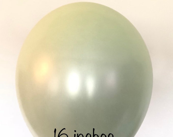 16” Sage Green Balloons | Sage Wedding Decor | Sage Bridal Shower Decor | Sage Baby Shower | Custom 16 Inch Sage Balloons