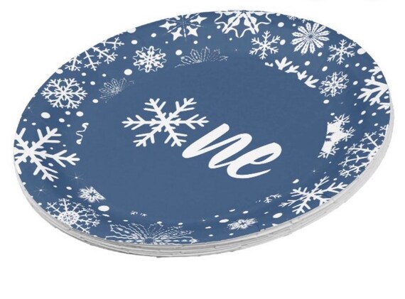 Winter onederland plates cheap