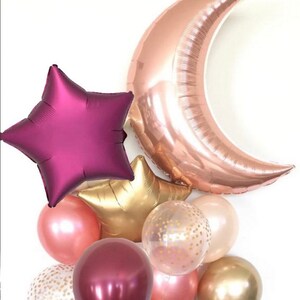 Twinkle Little Star Balloons | Rose Gold Balloons | Rose Gold Baby Shower Decor | Rose Gold Birthday | Girl Twinkle Little Star Birthday