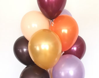 Blush and Burgundy Balloons | Fall Balloons | Brown and Burgundy Balloons | Fall Bridal Shower Decor | Little Pumpkin Baby Shower Decor
