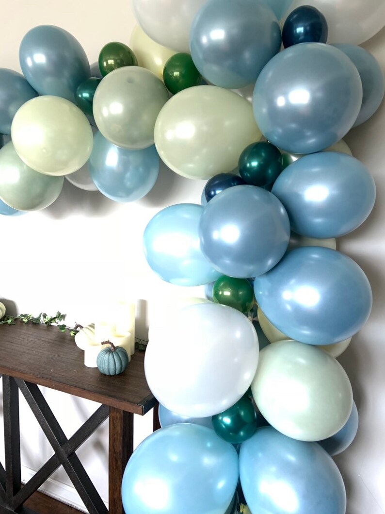 Dusty Blue Balloon Garland Slate Blue Bridal Shower Decor Etsy