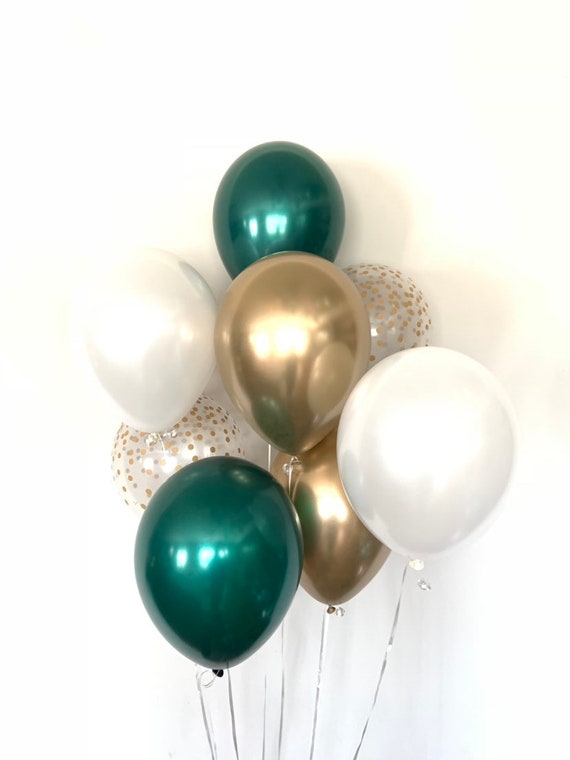 Palloncini verdi e dorati / Addio al nubilato verde e oro / Decorazioni  verdi per feste di laurea / Palloncini verde foresta / Palloncini zucca -   Italia