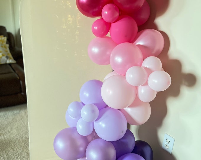 Valentines Day Balloon Garland | Pink and Purple Baby Shower Decor | Moody Valentine Bridal Shower | Pink and Purple Balloons