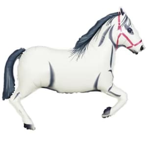 White Horse Mylar Balloon or Horse Balloon Tower Kit | My First Rodeo Birthday Balloon Tower | Cowboy Baby Shower | Last Rodeo Bridal Shower
