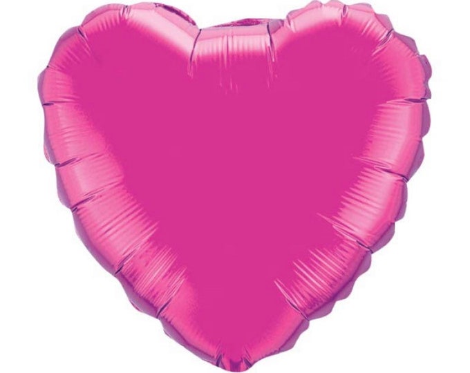Hot Pink Heart Balloons | Candy Heart Balloons | Hot Pink Baby Shower Decor | Pink Heart Bridal Shower | Valentine's Day Balloons