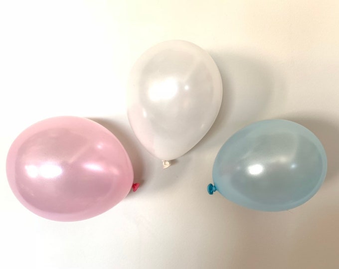 Mini Pink and Blue Balloons | Mini Blue and Pink Balloons | Mini 5” Latex Balloons | Gender Reveal Baby Shower Decor | Pink or Blue