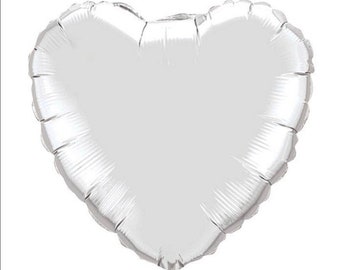 Silver Heart Balloons | Candy Heart Balloons | Silver Baby Shower Decor | Silver Heart Bridal Shower | Valentine's Day Balloons