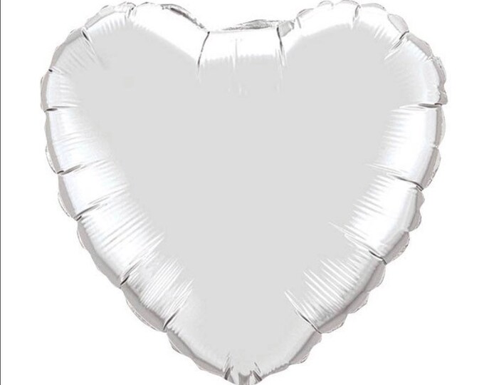 Silver Heart Balloons | Candy Heart Balloons | Silver Baby Shower Decor | Silver Heart Bridal Shower | Valentine's Day Balloons
