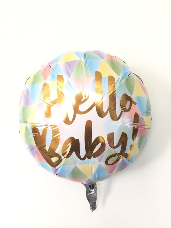Hello Baby Balloon Gender Reveal Baby Shower Decor Baby Etsy
