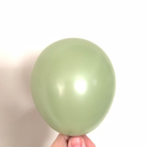 May include: A single sage green balloon.