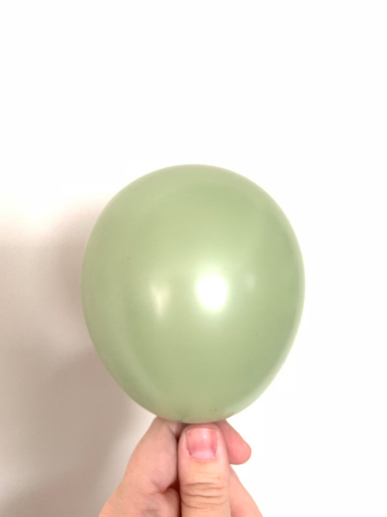 May include: A single sage green balloon.