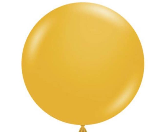 Jumbo Mustard Balloons | Large Yellow Balloons | 24" Mustard Yellow Balloons | Boho Rainbow Birthday Balloons | Boho Bridal Shower Decor
