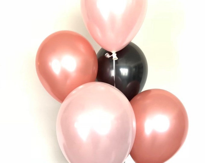 Pink Blush Balloons | Blush and Black Balloons | Black and Blush Balloons | Blush Bridal Shower Decor | Blush Baby Shower