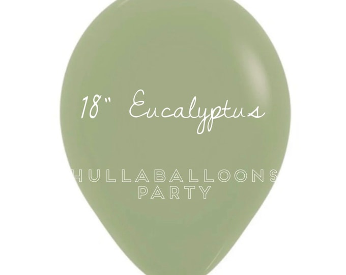 18 inch Eucalyptus Balloons | Sempertex Eucalyptus Latex Balloons | Green Birthday Party Decor | Green Bridal Shower Decor