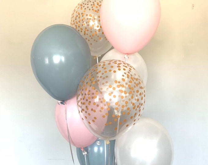 Pastel Galaxy Balloons | Pink and Blue Balloons | Dusty Blue and Blush Bridal Shower Decor | Gender Reveal Baby Shower